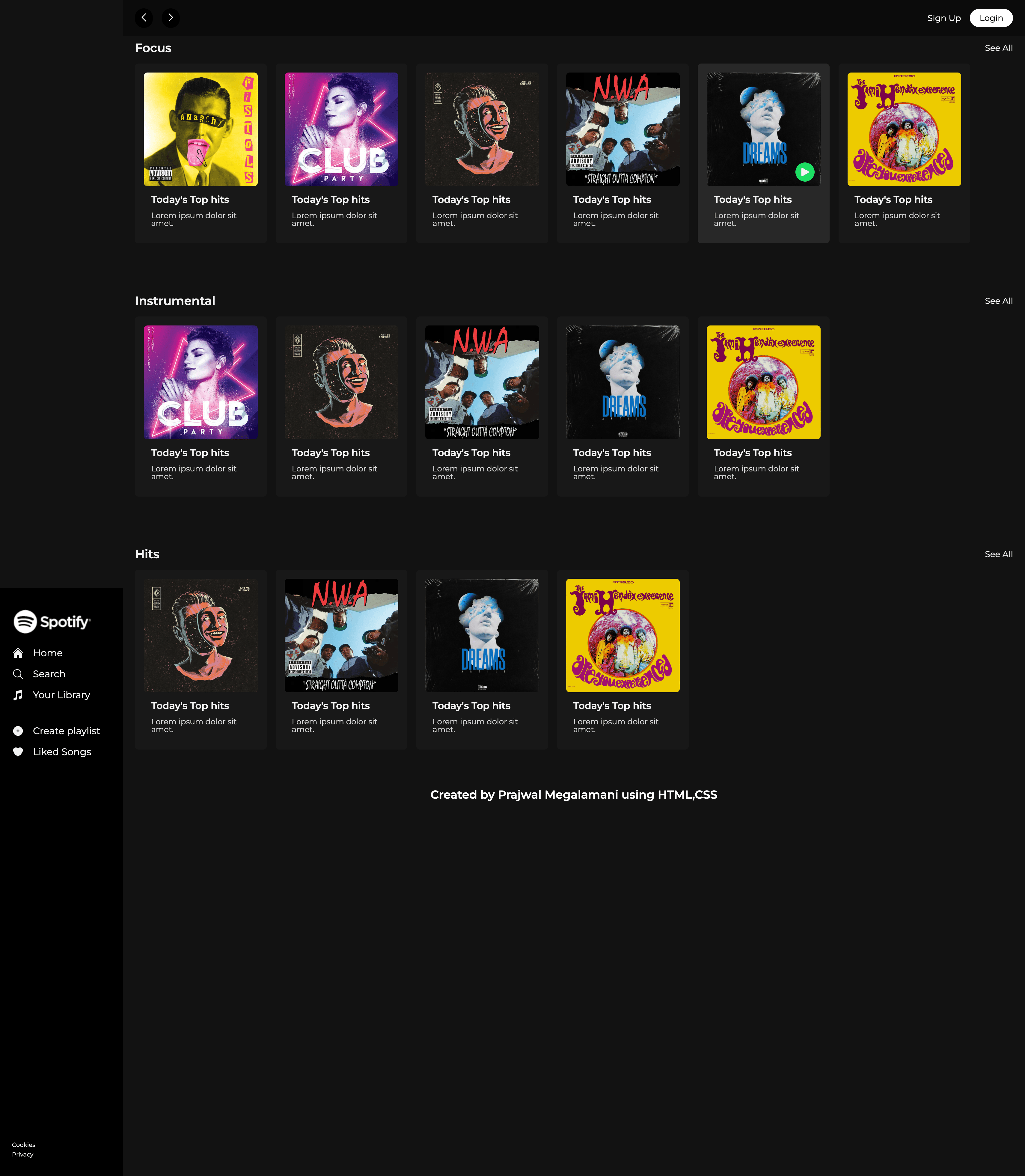 Spotify UI Clone